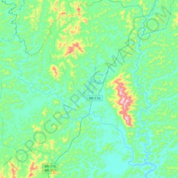 Mapa topográfico Frei Inocêncio, altitude, relevo