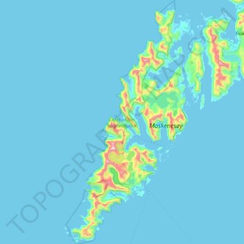 Mapa topográfico Lofotodden nasjonalpark, altitude, relevo