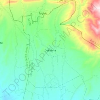 Mapa topográfico Dehahna, altitude, relevo