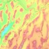 Mapa topográfico Lander County, altitude, relevo