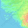 Mapa topográfico Guiné-Bissau, altitude, relevo