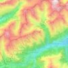 Mapa topográfico Disentis/Mustér, altitude, relevo