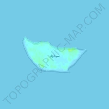 Mapa topográfico Shidvar Island, altitude, relevo