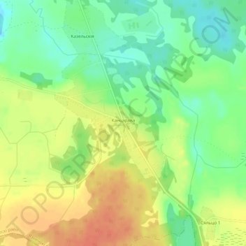 Mapa topográfico Канцерово, altitude, relevo