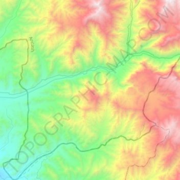 Mapa topográfico Cochas, altitude, relevo