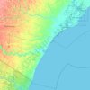 Mapa topográfico Mucuri, altitude, relevo
