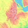 Mapa topográfico Etiópia, altitude, relevo