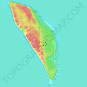 Mapa topográfico South Fox Island, altitude, relevo