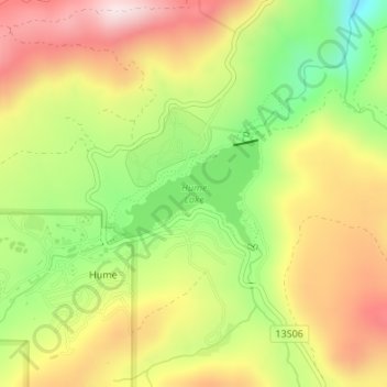 Mapa topográfico Hume Lake, altitude, relevo