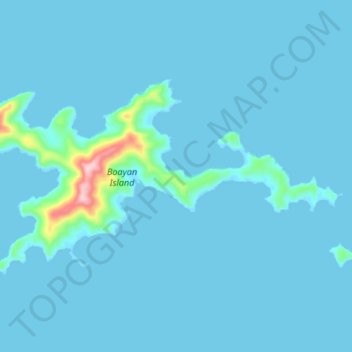 Mapa topográfico Boayan Island, altitude, relevo