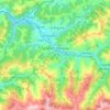 Mapa topográfico Llangréu/Langreo, altitude, relevo