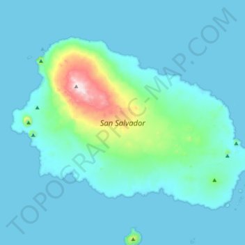 Mapa topográfico San Salvador, altitude, relevo