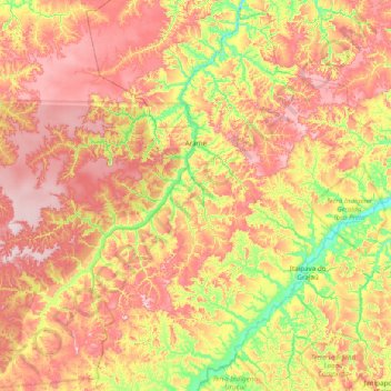 Mapa topográfico Arame, altitude, relevo