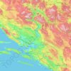 Mapa topográfico Herzegovina-Neretva Canton, altitude, relevo