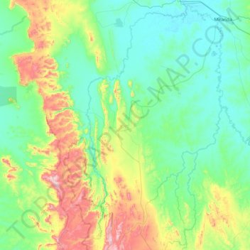 Mapa topográfico Bodoquena, altitude, relevo
