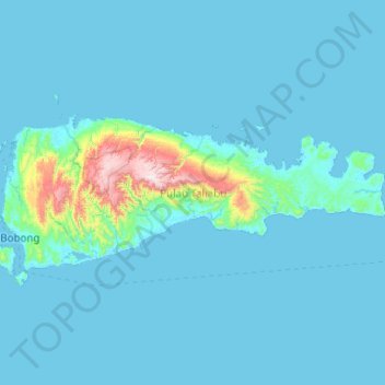 Mapa topográfico Taliabu Island, altitude, relevo