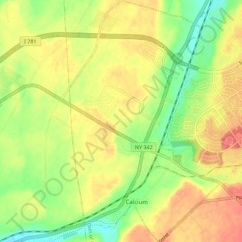 Mapa topográfico Calcium, altitude, relevo