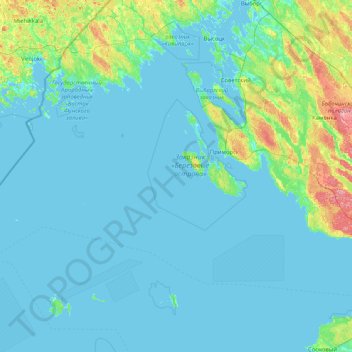Mapa topográfico Приморское городское поселение, altitude, relevo