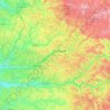 Mapa topográfico Dordogne, altitude, relevo