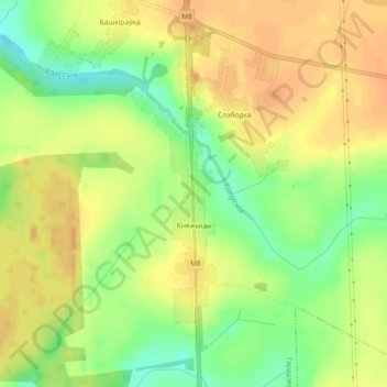 Mapa topográfico Княжицы, altitude, relevo