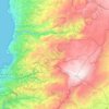 Mapa topográfico قضاء كسروان, altitude, relevo