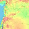 Mapa topográfico Síria, altitude, relevo