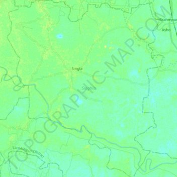 Mapa topográfico Singhia, altitude, relevo