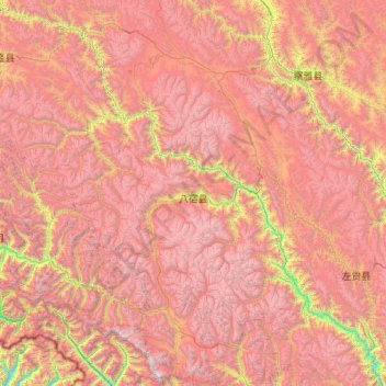 Mapa topográfico Pasho County, altitude, relevo
