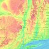 Mapa topográfico Hudson River, altitude, relevo