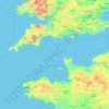 Mapa topográfico English Channel, altitude, relevo