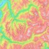 Mapa topográfico Massif de la Vanoise, altitude, relevo