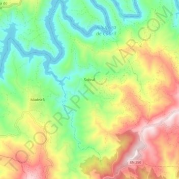 Mapa topográfico Sobral, altitude, relevo