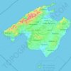Mapa topográfico Mallorca, altitude, relevo