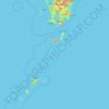 Mapa topográfico 鹿児島県, altitude, relevo
