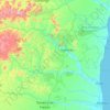 Mapa topográfico Rio Jucuruçu, altitude, relevo