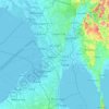 Mapa topográfico Metro Manila, altitude, relevo