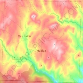 Mapa topográfico Halifax, altitude, relevo