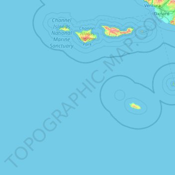 Mapa topográfico Channel Islands, altitude, relevo