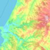 Mapa topográfico Bordeira, altitude, relevo