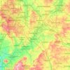 Mapa topográfico Warwickshire, altitude, relevo