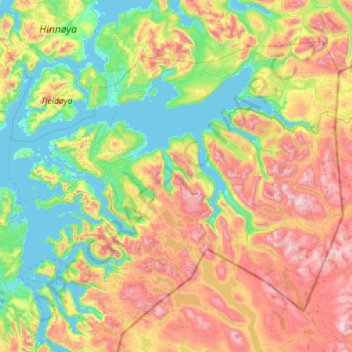 Mapa topográfico Narvik, altitude, relevo