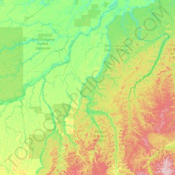 Mapa topográfico Borba, altitude, relevo