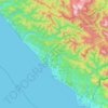 Mapa topográfico Сочи, altitude, relevo
