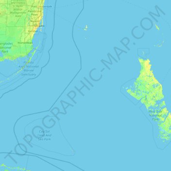 Mapa topográfico Bimini, altitude, relevo