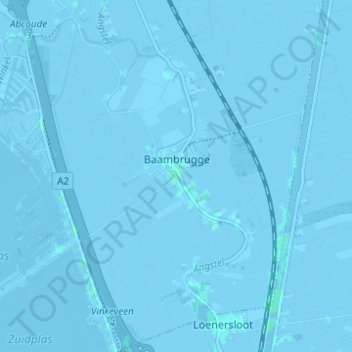Mapa topográfico Baambrugge, altitude, relevo