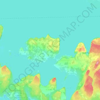 Mapa topográfico Gordon/Barrie Island, altitude, relevo
