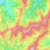 Mapa topográfico Piódão, altitude, relevo