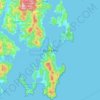 Mapa topográfico Bruny Island, altitude, relevo
