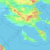 Mapa topográfico Chalcidice, altitude, relevo
