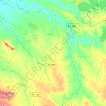 Mapa topográfico Campanario, altitude, relevo
